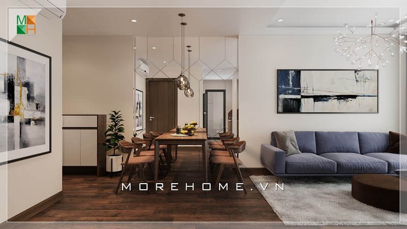 Mẫu thiết kế bàn ăn 4 ghế với vật liệu gỗ óc chó tự nhiên cao cấp, phù hợp với phong cách hiện đại của các căn hộ, nhà phố, biệt thự.